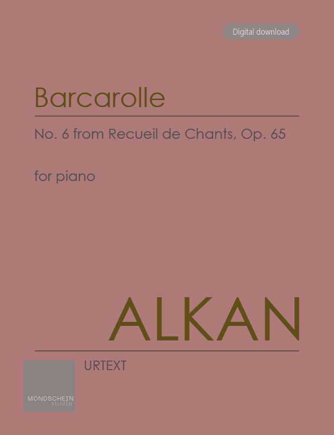 Alkan - Barcarolle, Op. 65 No. 6 (PDF Digital Download | Printed Sheet Music)