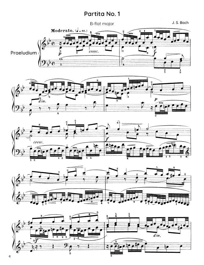 Bach - Partita No. 1 in B-flat major BWV 825 (PDF Sheet Music / Digital Download)