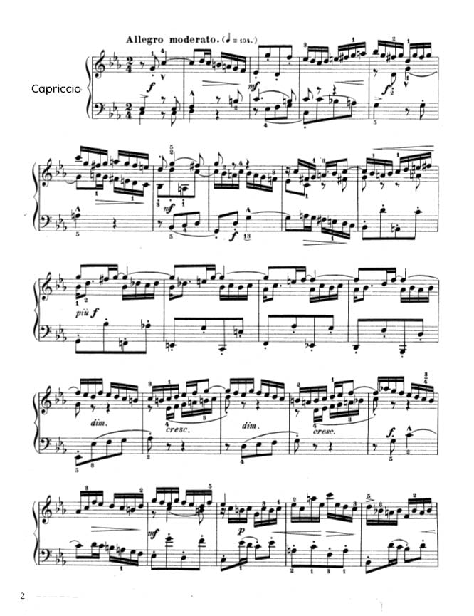 Bach - Capriccio from Partita No. 2 in C minor BWV 826 (PDF Sheet Music / Digital Download)