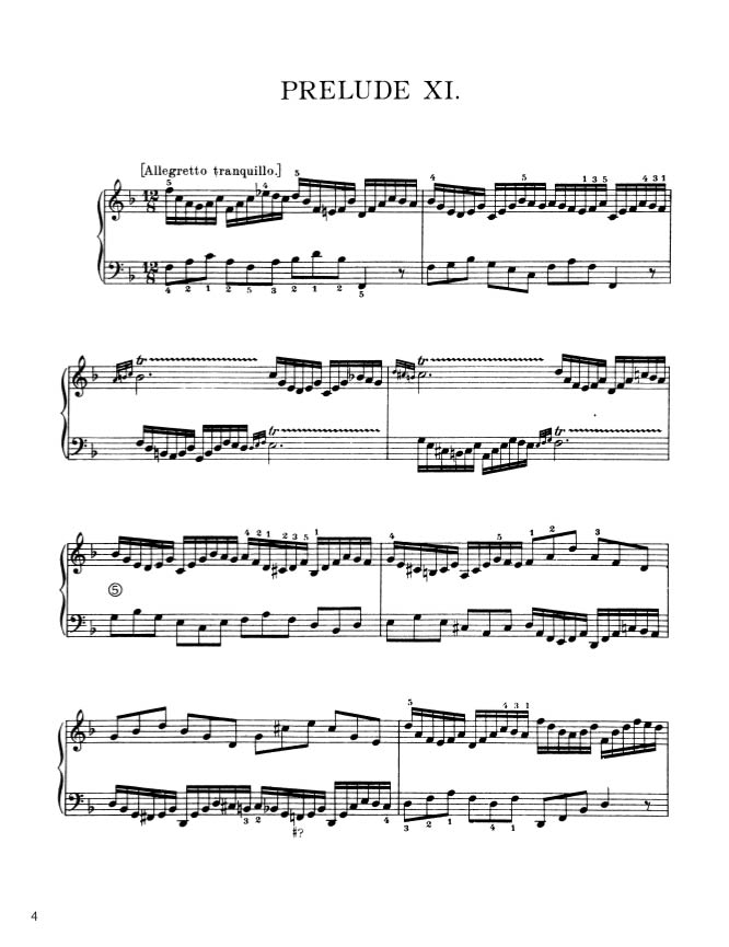 Bach - The Well-Tempered Clavier, Book I - No. 11 in F major, BWV 856 (PDF Sheet Music / Digital Download)