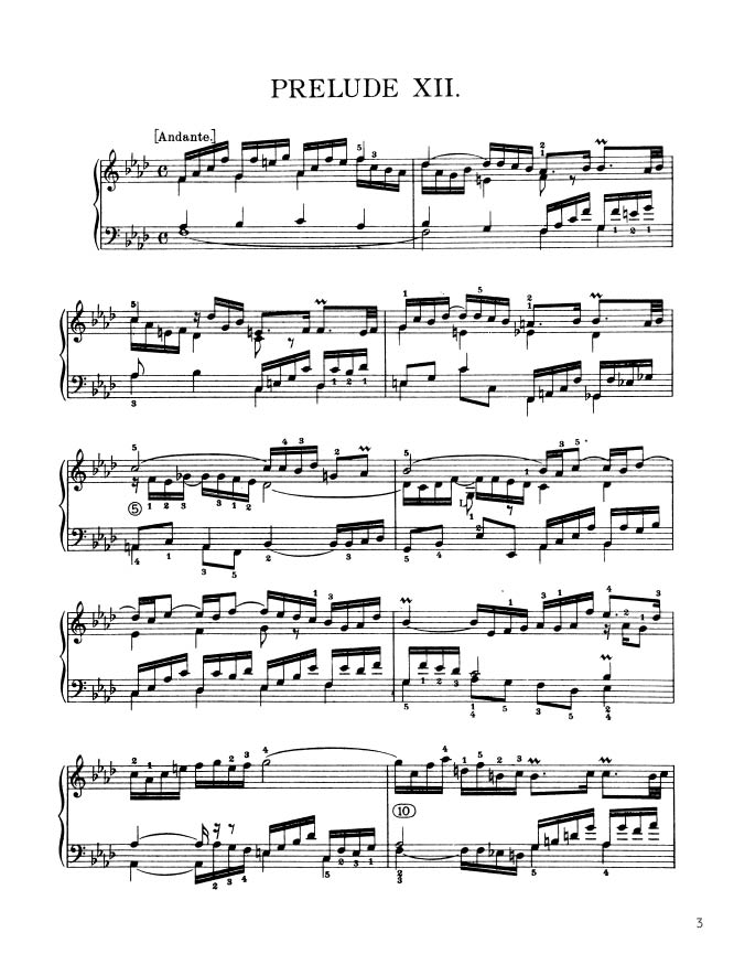 Bach - The Well-Tempered Clavier, Book I - No. 12 in F minor, BWV 857 (PDF Sheet Music / Digital Download)