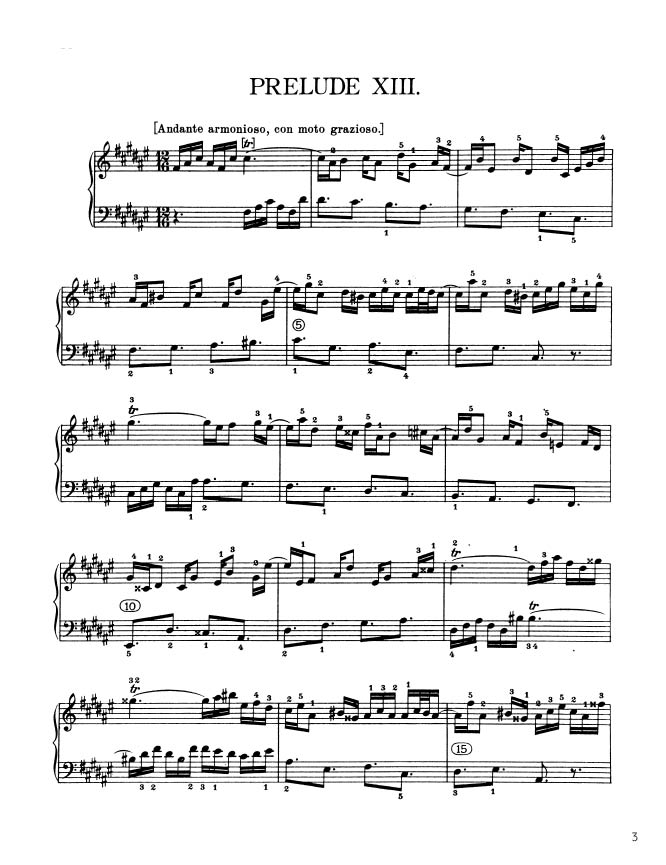 Bach - The Well-Tempered Clavier, Book I - No. 13 in F-sharp major, BWV 858 (PDF Sheet Music / Digital Download)