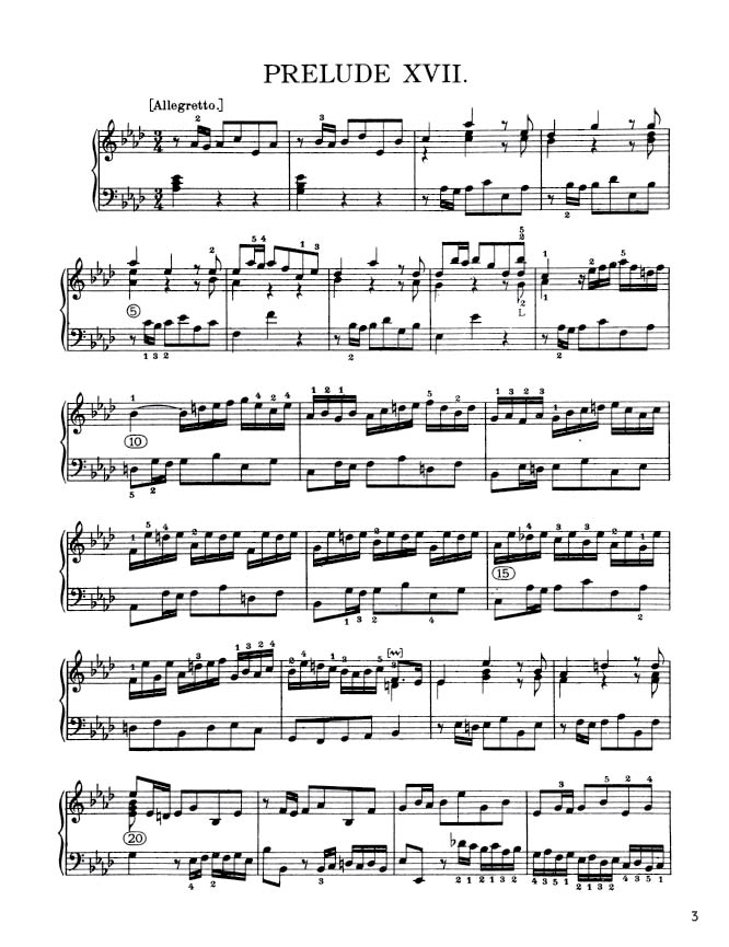 Bach - The Well-Tempered Clavier, Book I - No. 17 in A-flat major, BWV 862 (PDF Sheet Music / Digital Download)