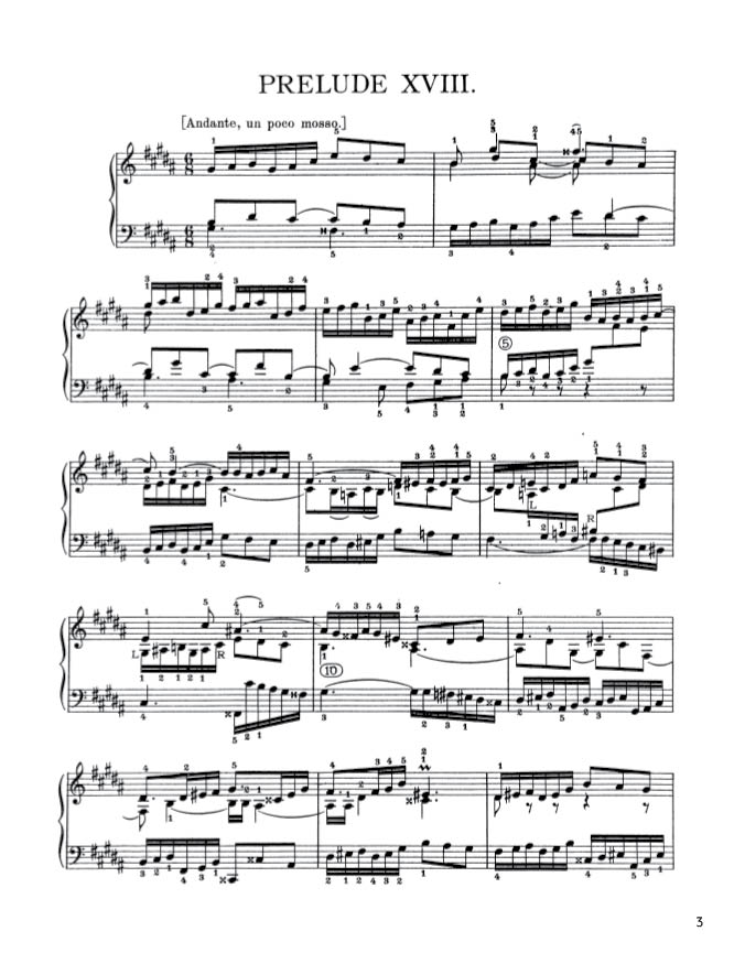 Bach - The Well-Tempered Clavier, Book I - No. 18 in G-sharp minor, BWV 863 (PDF Sheet Music / Digital Download)