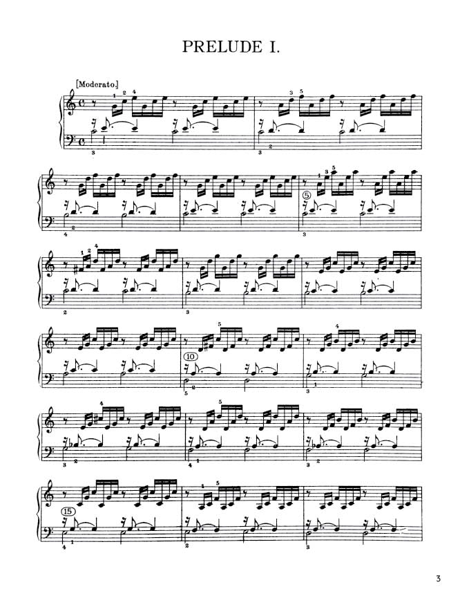 Bach - The Well-Tempered Clavier, Book I - No. 1 in C major, BWV 846 (PDF Sheet Music / Digital Download)
