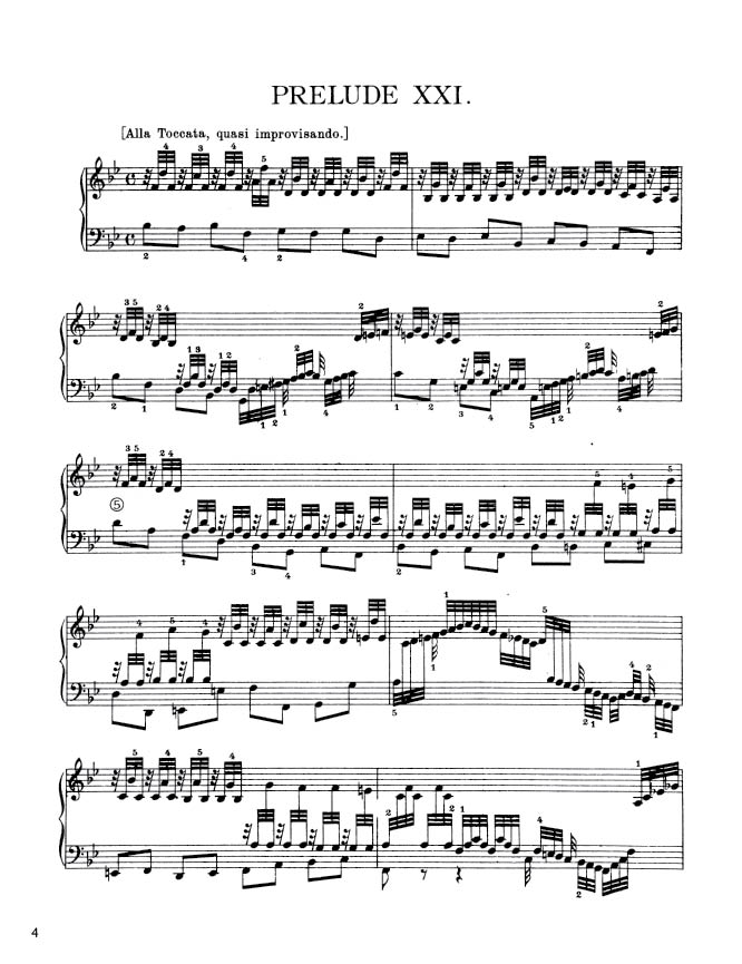 Bach - The Well-Tempered Clavier, Book I - No. 21 in B-flat major, BWV 866 (PDF Sheet Music / Digital Download)