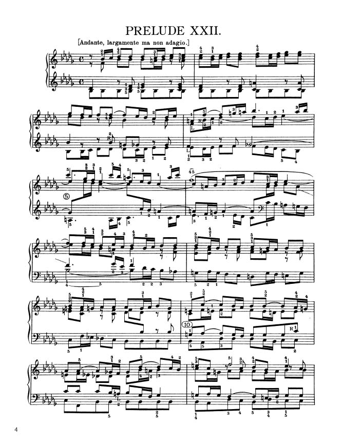 Bach - The Well-Tempered Clavier, Book I - No. 22 in B-flat minor, BWV 867 (PDF Sheet Music / Digital Download)