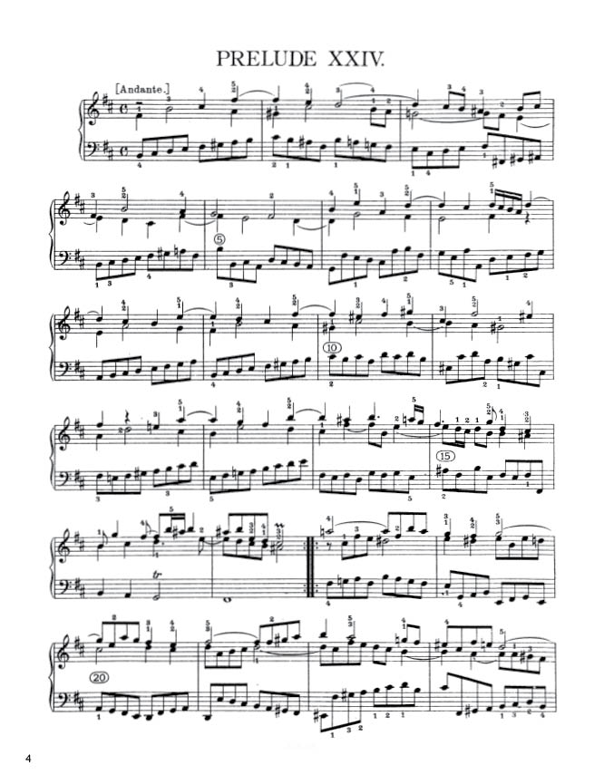 Bach - The Well-Tempered Clavier, Book I - No. 24 in B minor, BWV 869 (PDF Sheet Music / Digital Download)