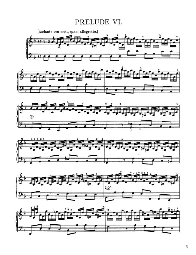 Bach - The Well-Tempered Clavier, Book I - No. 6 in D minor, BWV 851 (PDF Sheet Music / Digital Download)