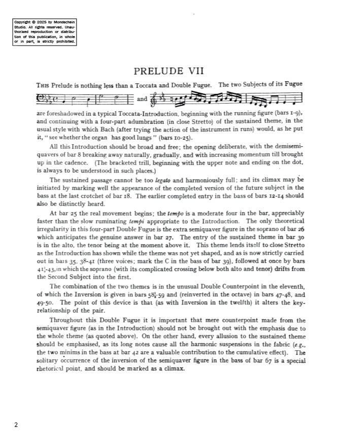 Bach - The Well-Tempered Clavier, Book I - No. 7 in E-flat major, BWV 852 (PDF Sheet Music / Digital Download)