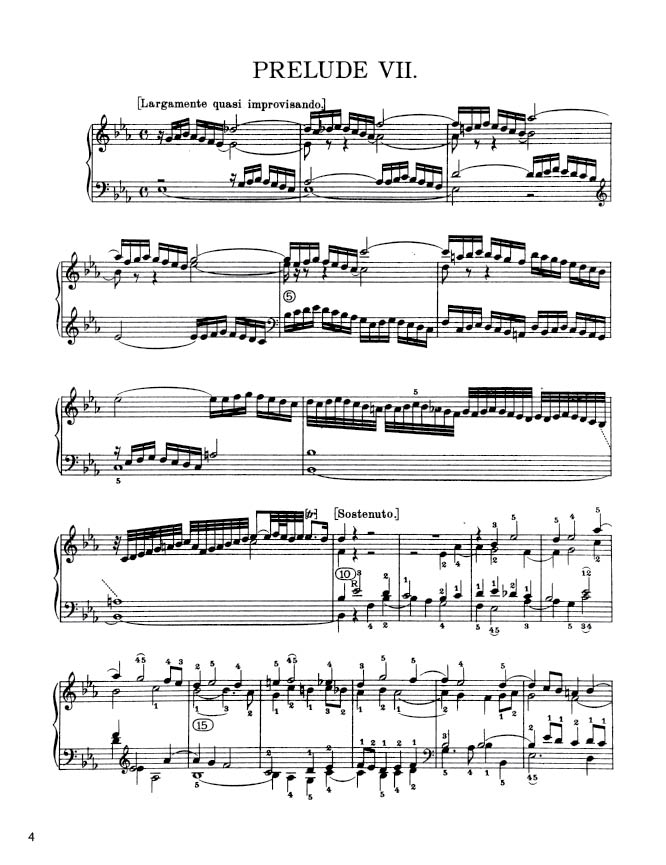 Bach - The Well-Tempered Clavier, Book I - No. 7 in E-flat major, BWV 852 (PDF Sheet Music / Digital Download)