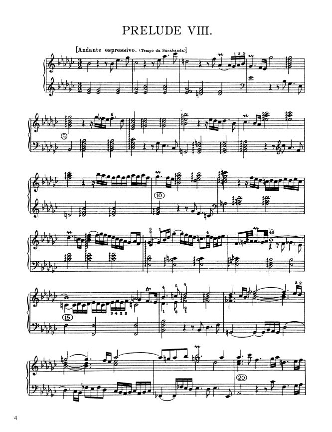 Bach - The Well-Tempered Clavier, Book I - No. 8 in E-flat minor, BWV 853 (PDF Sheet Music / Digital Download)