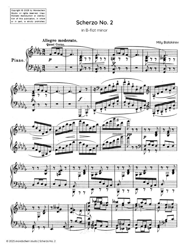 Balakirev - Scherzo No. 2 in B-flat minor (PDF Sheet Music / Digital Download)