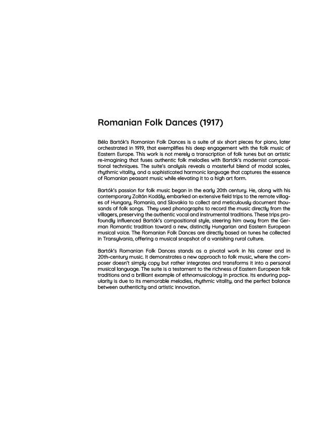 Bartók - Romanian Folk Dances, Sz. 56 (PDF Sheet Music / Digital Download)