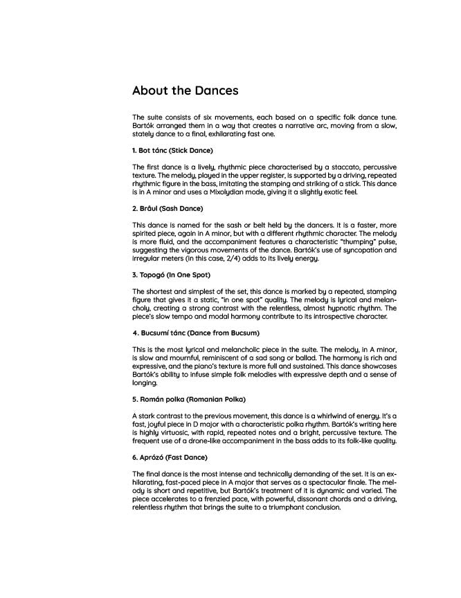 Bartók - Romanian Folk Dances, Sz. 56 (PDF Sheet Music / Digital Download)
