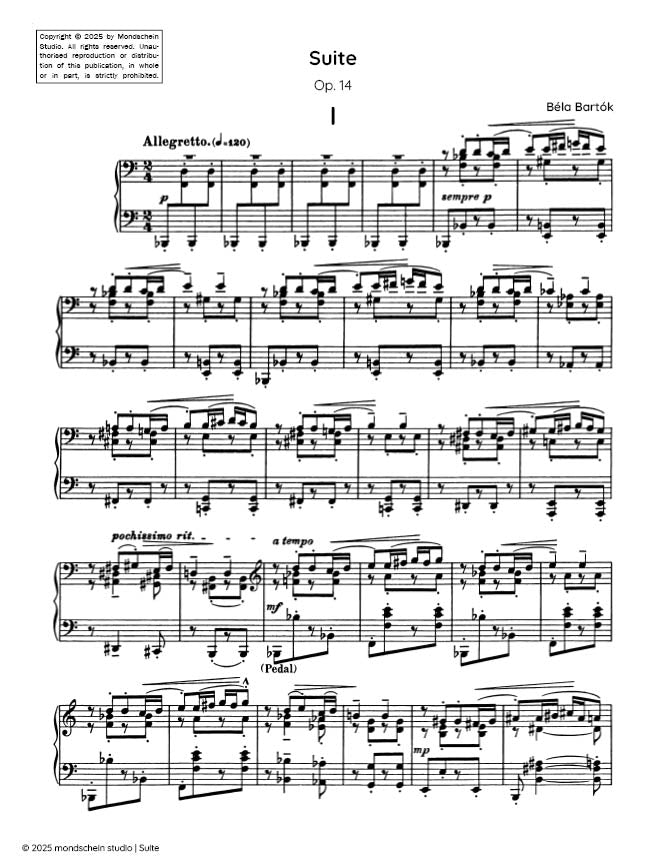 Bartók - Suite, Op. 14 (PDF Sheet Music / Digital Download)