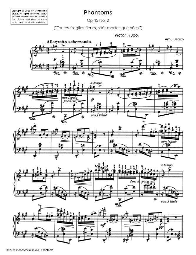 Beach - Phantoms, No. 2 from Four Sketches, Op. 15 (PDF Sheet Music / Digital Download)