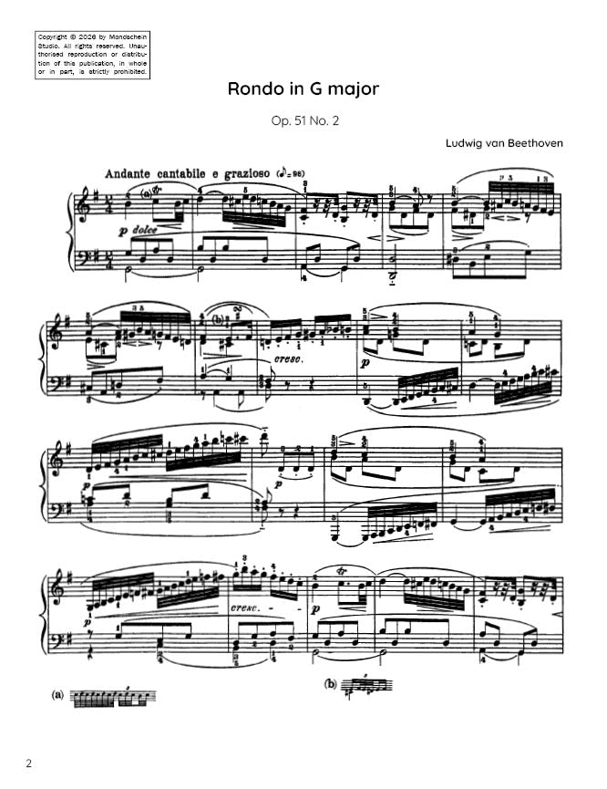 Beethoven - Rondo in G major, Op. 51 No. 2 (PDF Sheet Music / Digital Download)