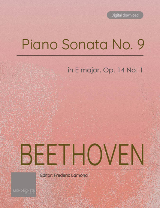 Beethoven - Piano Sonata No. 9, Op. 14 No. 1 (PDF Sheet Music / Digital Download)