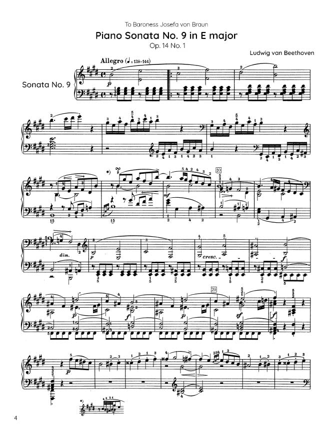 Beethoven - Piano Sonata No. 9, Op. 14 No. 1 (PDF Sheet Music / Digital Download)