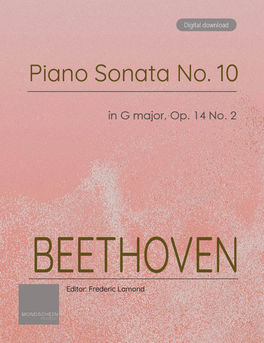 Beethoven - Piano Sonata No. 10, Op. 14 No. 2 (PDF Sheet Music / Digital Download)