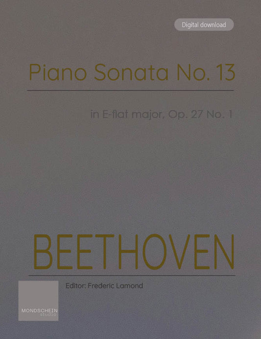 Beethoven - Piano Sonata No. 13, Op. 27 No. 1 (PDF Sheet Music / Digital Download)
