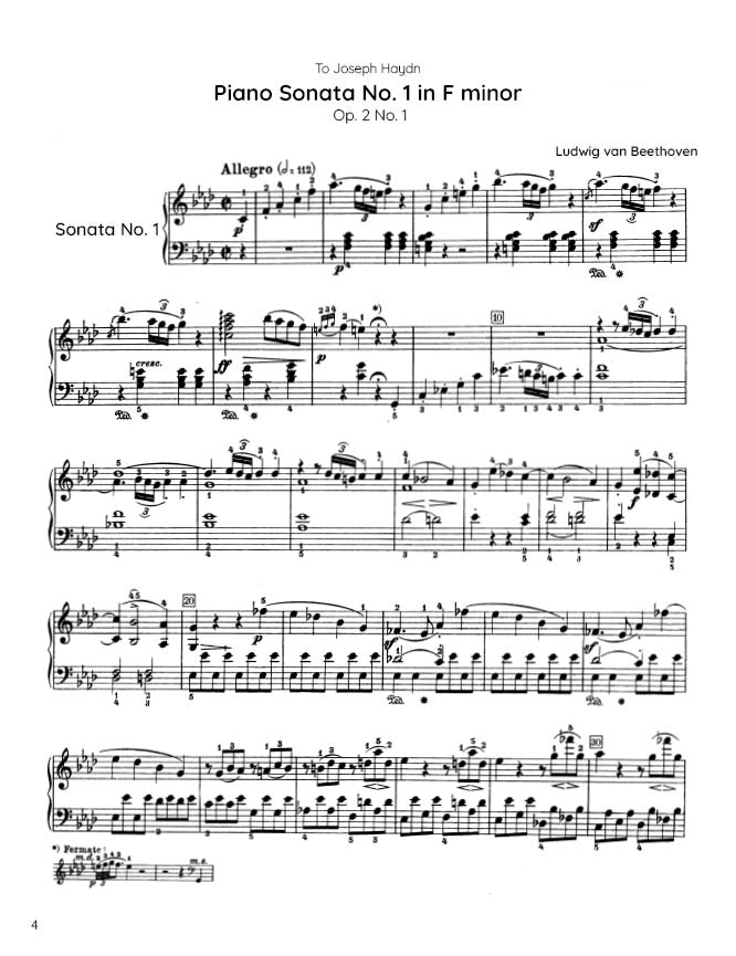 Beethoven - Piano Sonata No. 1, Op. 2 No. 1 (PDF Sheet Music / Digital Download)