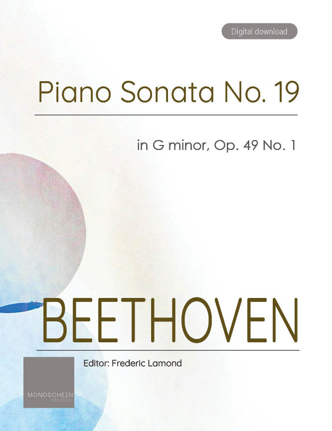 Beethoven - Piano Sonata No. 19, Op. 49 No. 1 (PDF Sheet Music / Digital Download)