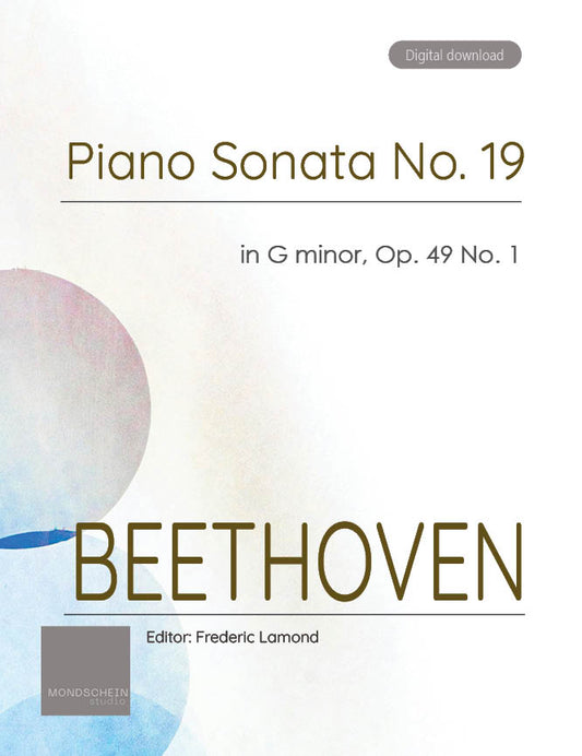 Beethoven - Piano Sonata No. 19, Op. 49 No. 1 (PDF Sheet Music / Digital Download)