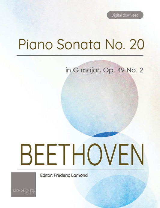 Beethoven - Piano Sonata No. 20, Op. 49 No. 2 (PDF Sheet Music / Digital Download)