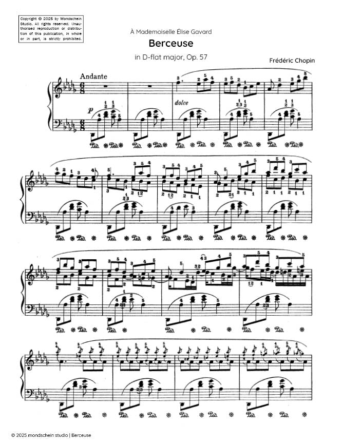Chopin - Berceuse in D-flat major, Op. 57 (PDF Sheet Music / Digital Download)