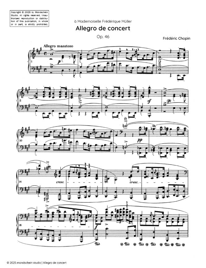 Chopin - Allegro de concert, Op. 46 (PDF Sheet Music / Digital Download)