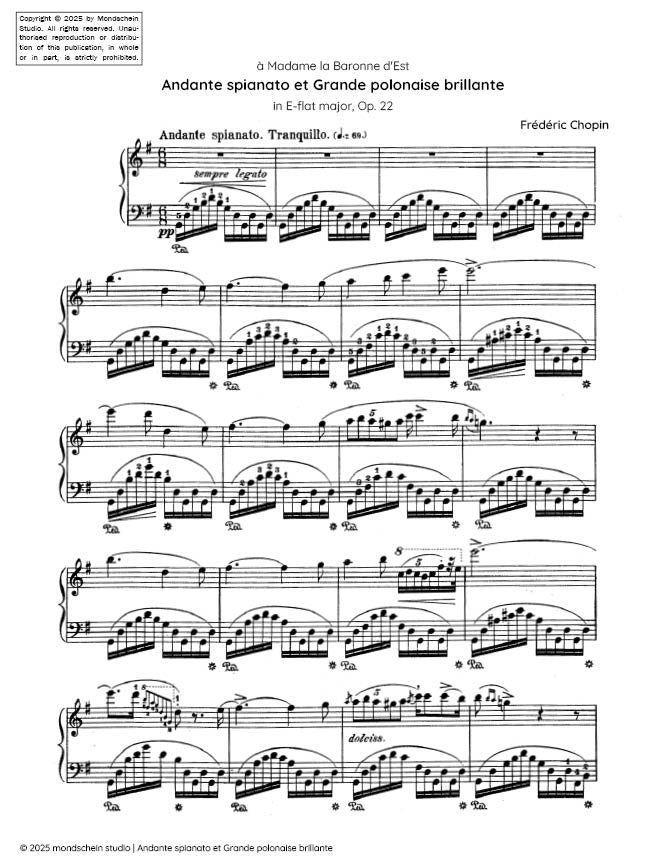 Chopin - Andante spianato et grande polonaise brillante, Op. 22 (PDF Sheet Music / Digital Download)