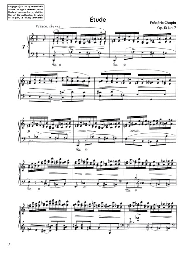 Chopin - Etude in C major, Op. 10 No. 7 (PDF Sheet Music / Digital Download)