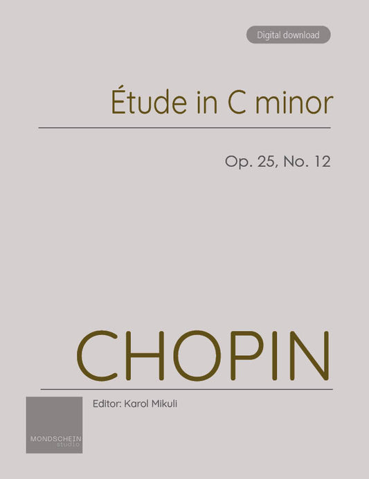 Chopin - Etude in C minor, Op. 25 No. 12 (PDF Sheet Music / Digital Download)