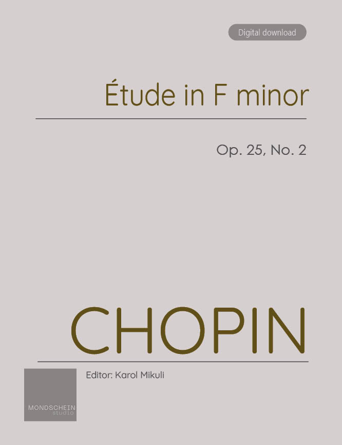 Chopin - Etude in F minor, Op. 25 No. 2 (PDF Digital Download)