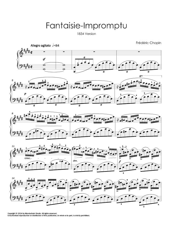 Chopin - Fantaisie-Impromptu, Op. 66 (PDF Digital Download | Printed Sheet Music)