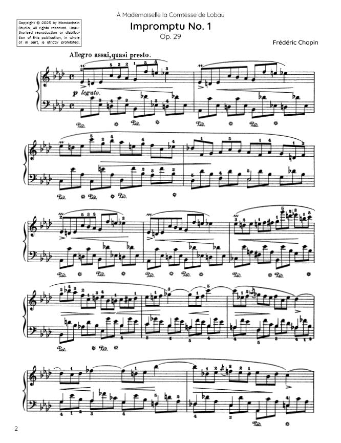 Chopin - Impromptu No. 1, Op. 29 (PDF Sheet Music / Digital Download)