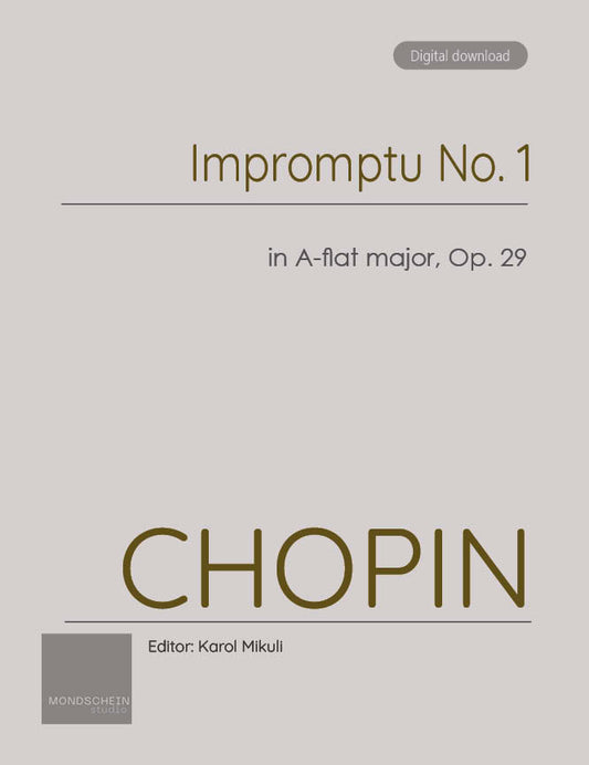Chopin - Impromptu No. 1, Op. 29 (PDF Sheet Music / Digital Download)