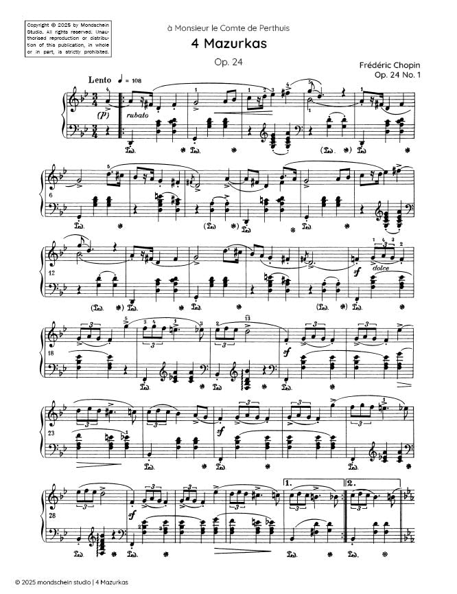 Chopin - 4 Mazurkas, Op. 24 (PDF Sheet Music / Digital Download)