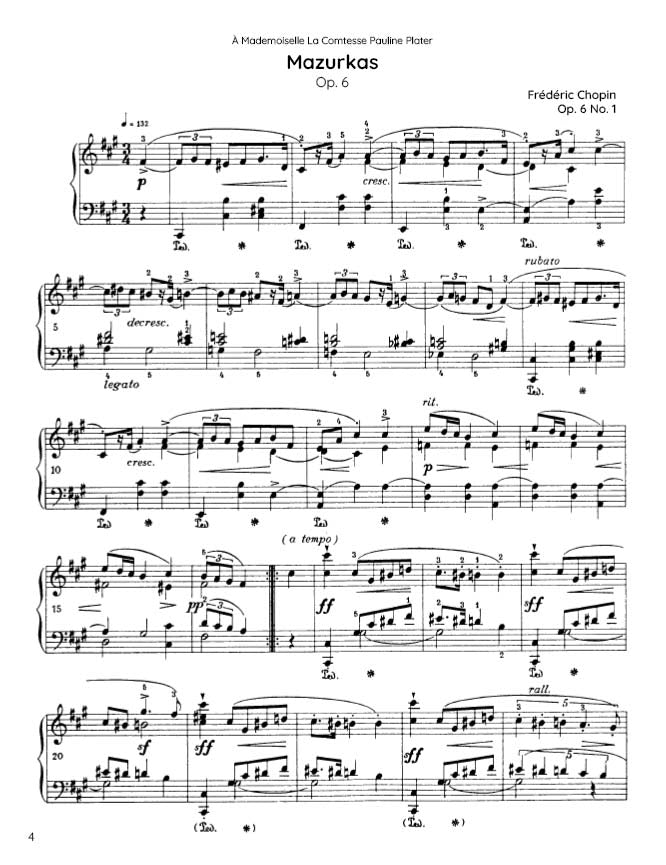 Chopin - 4 Mazurkas, Op. 6 (PDF Sheet Music / Digital Download)