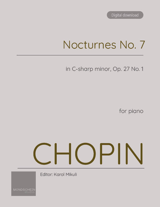 Chopin - Nocturne No. 7, Op. 27 No. 1 (PDF Sheet Music / Digital Download)