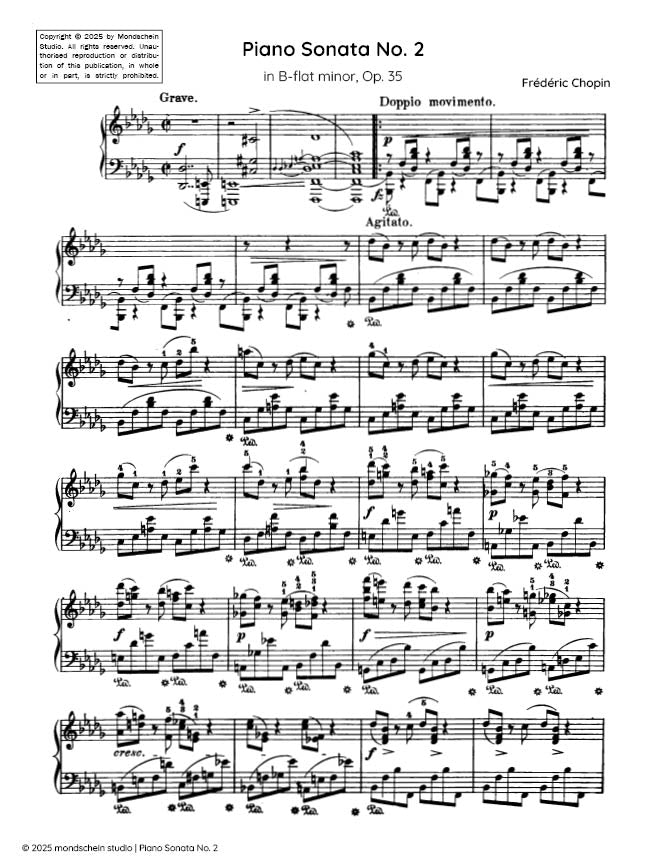 Chopin - Piano Sonata No. 2 in B-flat minor, Op. 35 (PDF Sheet Music / Digital Download)