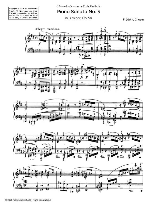 Chopin - Piano Sonata No. 3 in B minor, Op. 58 (PDF Sheet Music / Digital Download)