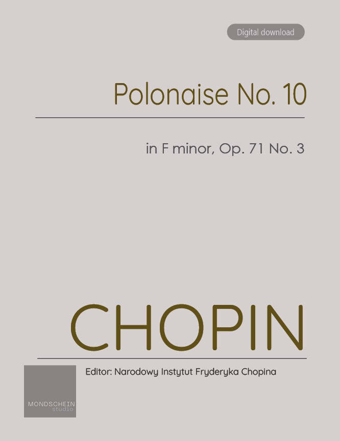 Chopin - Polonaise No. 10 in F minor, Op. posth. (PDF Sheet Music / Digital Download)