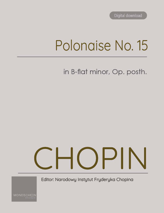 Chopin - Polonaise No. 15 in B-flat minor, Op. posth. (PDF Sheet Music / Digital Download)