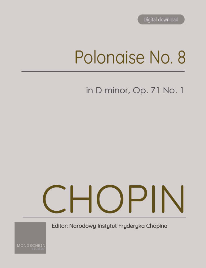 Chopin - Polonaise No. 8 in D minor, Op. posth. (PDF Sheet Music / Digital Download)