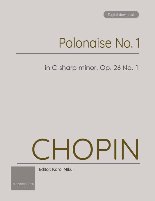 Chopin - Polonaise No. 1 in C-sharp minor, Op. 26 No. 1 (PDF Sheet Music / Digital Download)