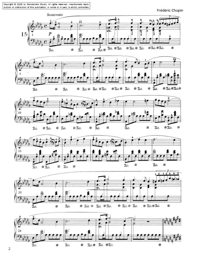 Chopin - Préludes, Op. 28 No. 15 "Raindrop" (PDF Sheet Music / Digital Download)
