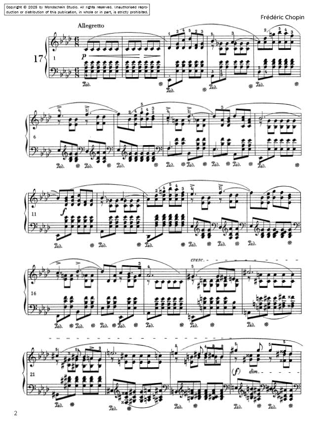 Chopin - Préludes, Op. 28 No. 17 (PDF Sheet Music / Digital Download)